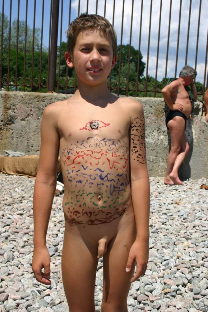Father and Daughter Painted pics - It values honesty and sincerity in trusting the nudists around you
