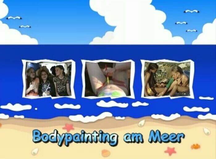 Naturistin: Bodypainting am Meer - Active naturists on vacation