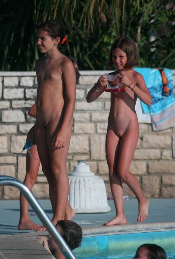 Two Poolside Nudist Girls pics - The idea of self-acceptance and self-respect is important among naturists
