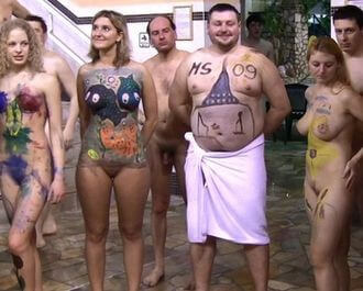 AquaPark Pageant Night Full HD video - People seek unity with nature through naturist practices